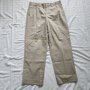 LL Bean Mens Khaki Pants 34 X 30 Beige Chino Classic Fit Cotton Preppy Workwear